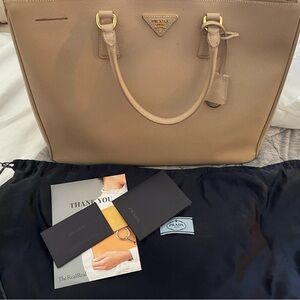 **SOLD**PRADA Saffiano Lux Double Zip Executive Tote